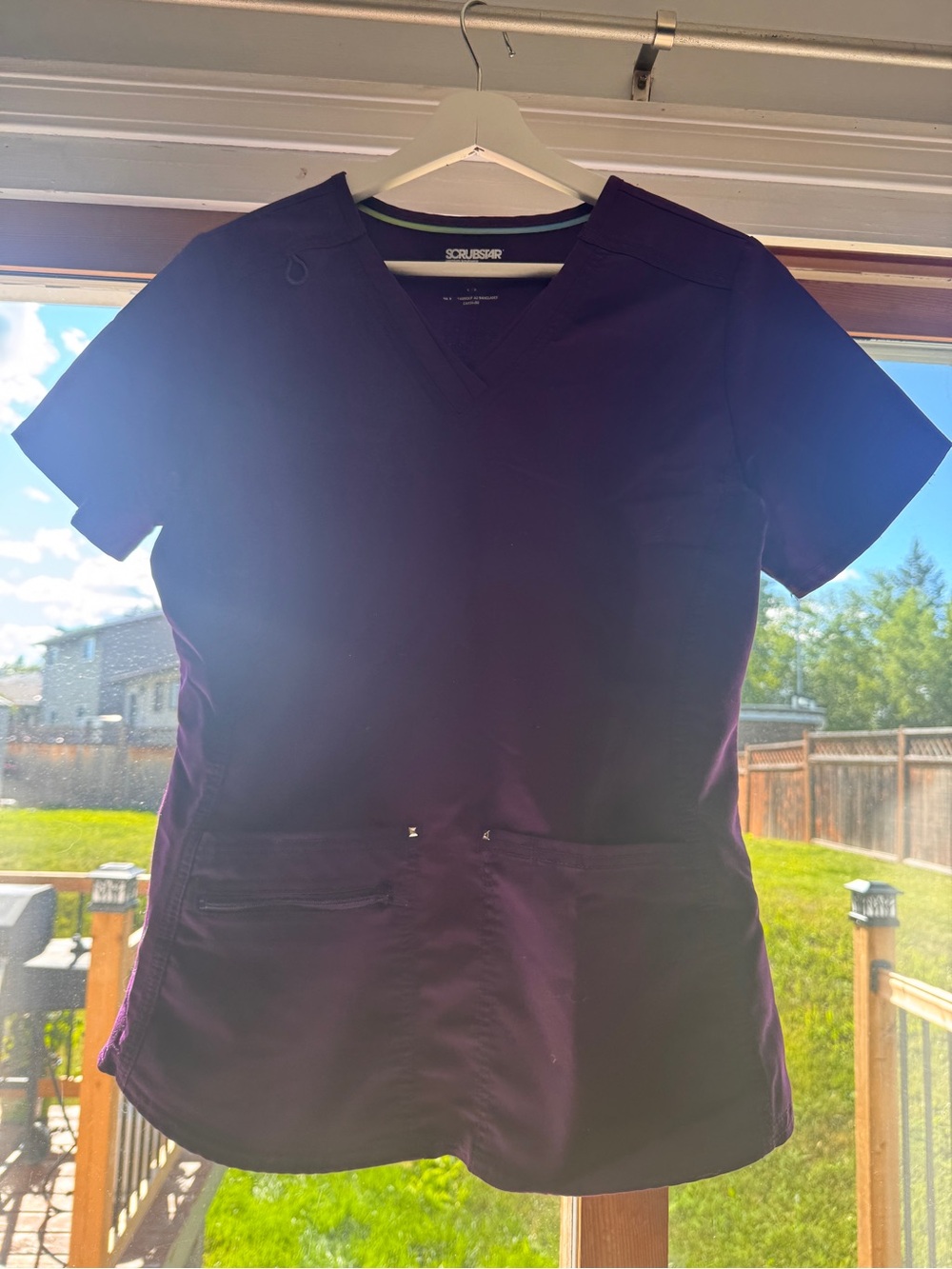 Scrubstar Women's V-Neck Scrub Top in Deep Plum